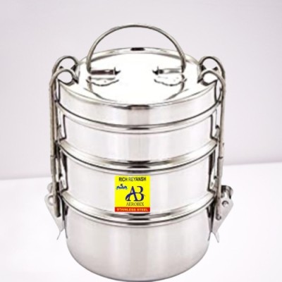 AEROBIX Lunch Box Stainless Steel_TIFFIN_73 3 Containers Lunch Box(1200 ml, Thermoware)