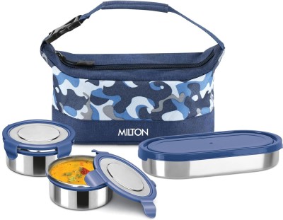 MILTON Camo Delight Stainless Steel Tiffin with Insulated Jacket 3 Containers Lunch Box(280 ml, Thermoware)