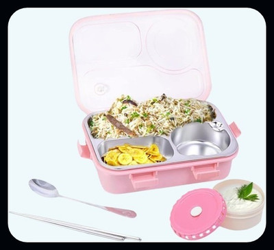 Kello Compartment -3 Sealed Leak Proof Stainless Steel For Kid's & Adult_K038 3 Containers Lunch Box(750 ml, Thermoware)