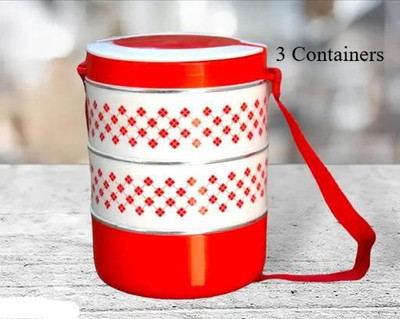 PATALSEVA Smart Stack 2 Layer Protable Lunch Box,Leak-Proof for Office, School 3 Containers Lunch Box(700 ml, Thermoware)