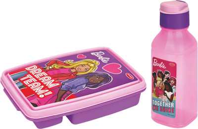 Pratap Fun Time Jr.(Hungry Kya Jr + Rocket 300 ml) Barbie 2 Containers Lunch Box(480 ml)