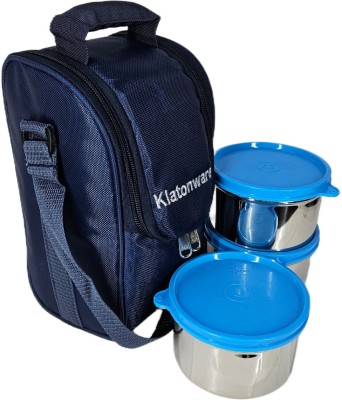 Klaton Klatonware Lunch Box For Office 3 container 400ml stainless steel leakproof 3 Containers Lunch Box(400 ml, Thermoware)