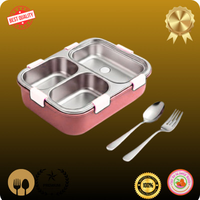 EVARA INTERNATIONAL Compartment -3 Sealed Leak Proof Stainless Steel For Kid's & Adult_GA75 3 Containers Lunch Box(900 ml, Thermoware)