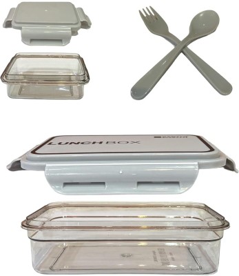 AAK Lunch Box Comes with 3 Compartment,2 Spoon 2 Containers Lunch Box(1400 ml)