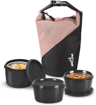 MILTON Micro Meal Mega Lunch Box(3 Containers 1x450 ml , 2x320 ml each) With Jacket 3 Containers Lunch Box(1090 ml)