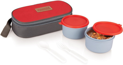 SUNLIFE Insulated Lunch Pack with 2 Inner Stainless Steel Container - 2 Containers Lunch Box(700 ml, Thermoware)