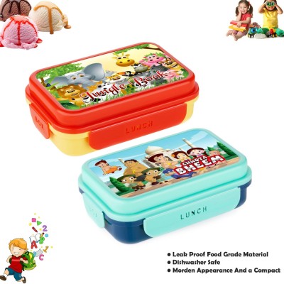 Snappy sales Children's 1st Choice Character Lunch Box (Plastic) (Pack Of 2) 4 Containers Lunch Box(1000 ml)