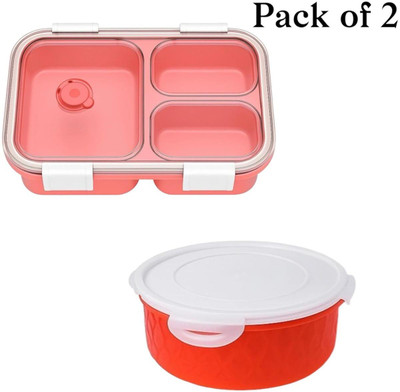 SHUBHAM INC lunchbox combo for school for boys_new 261 2 Containers Lunch Box(500 ml)