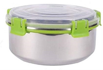 BLAL Lock & Lock Stainless Steel With Plastic Lid Container 250Ml 450Ml & 650 Green 3 Containers Lunch Box(1200 ml)