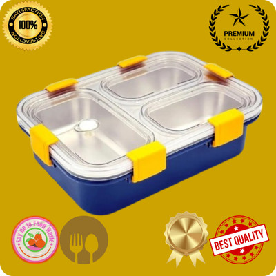 MOIRA INTERNATIONAL Lunch Box 3 Compartment Leakproof, Stainless Steel, With SPOON & FORK_BGF1005 3 Containers Lunch Box(750 ml, Thermoware)