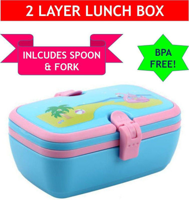 smily kiddos Unicorn Lunch Box 2 Containers Lunch Box(550 ml)