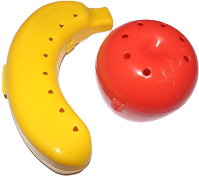 RAYVER CREATION Fruit Shape Lunch Box Set| Banana and Apple Design Snack Storage Containers 2 Containers Lunch Box(250 ml)