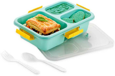 Pranshu Enterprise 3-Zone Lunch box with ClipLock Lid & Cutlery 1 Containers Lunch Box(1200 ml)