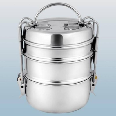 r777k Stainless Steel Strong Clip Carrier Lunch Box-42 3 Containers Lunch Box(1200 ml)