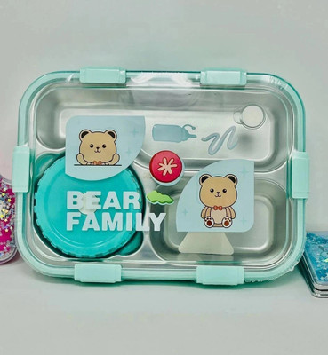 Pretty Pearl BearHug Bento Box: 3-Compartment Thermal Lunchbox for Kids & Adults 3 Containers Lunch Box(950 ml, Thermoware)