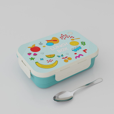 ZingZest Portable Cute Cartoon Printed Stainless Steel Lunch Box for Kids School Use 3 Containers Lunch Box(750 ml)