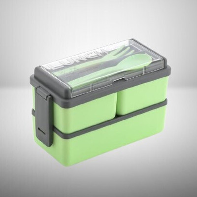 YOGXEM Decent 3 Section Lock Lunch Box For College, School, Office 3 Containers Lunch Box(700 ml)