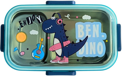 Gold Leaf Dino Themed 3 Containers Lunch Box(700 ml, Thermoware)