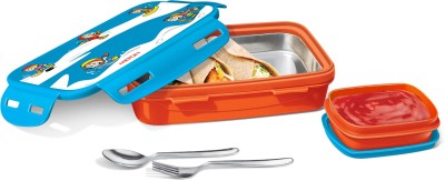 MILTON Steely Inner Stainless Steel Tiffin, 400 ml, Orange | School Lunch Box 1 Containers Lunch Box(400 ml, Thermoware)