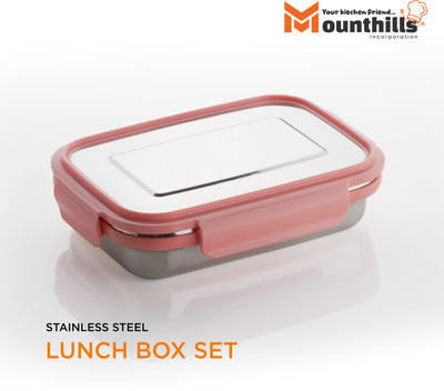 MOUNTHILLS Multipurpose Lunch Box with 2 Plastic Spoon & Fork 1 Containers Lunch Box(300 ml)