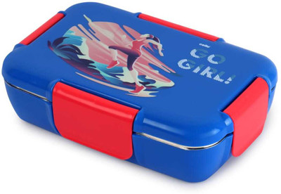 cello YUMMY Insulated Lunch Box with Inner Steel and SS Veg Box,GO GIRL 2 Containers Lunch Box(860 ml, Thermoware)