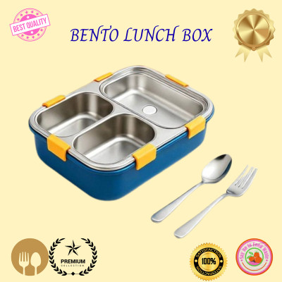 MOIRA INTERNATIONAL 3 Compartment Leakproof, Stainless Steel, With SPOON & FORK_DGG1014 3 Containers Lunch Box(750 ml, Thermoware)