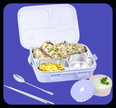 Kello Compartment -3 Sealed Leak Proof Stainless Steel For Kid's & Adult_K363 3 Containers Lunch Box(750 ml, Thermoware)