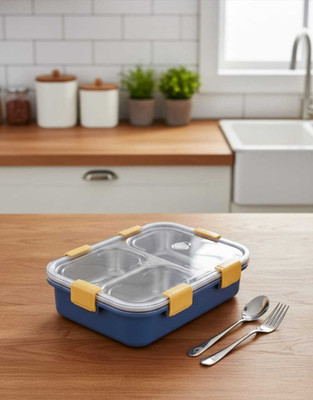 URBAN TRINITY Sealed Leak-Proof Stainless Steel Lunch Box with 3 Compartments & Cutlery 1 Containers Lunch Box(750 ml, Thermoware)