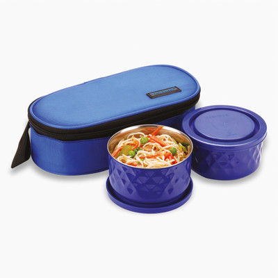Trueware Lunch Munch Soft 2 Microwave Safe 2 Containers Lunch Box(600 ml)