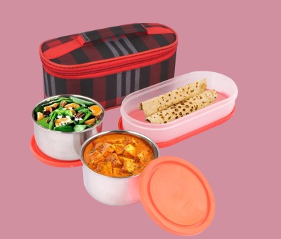 Kombuis Kitchenware AAHH_STEEL LUNCH BOX- 0029 2 Containers Lunch Box(800 ml, Thermoware)
