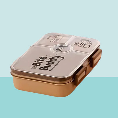 Actilife Bite Buddy Leakproof Lunch Container – 4 Sections | Insulated | Includes Cutlery 1 Containers Lunch Box(1000 ml)