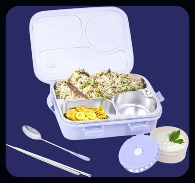Kello Compartment -3 Sealed Leak Proof Stainless Steel For Kid's & Adult_K375 3 Containers Lunch Box(750 ml, Thermoware)