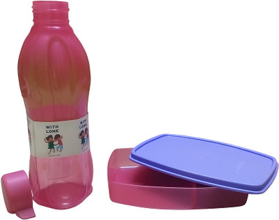 tuperwar 1 Small Slim Lunch Box WITH LOVE and 1 500ml water bottle 2 Containers Lunch Box(520 ml)
