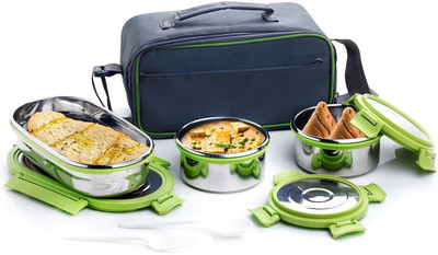 Ganesh Proof Container with Bag 3 Containers Lunch Box(650 ml, Thermoware)
