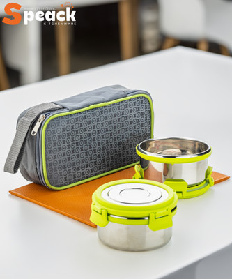 SPEACK Pro 2-Deck Lunch Tiffin With Insulated Fabric Jacket 2 Containers Lunch Box(800 ml)