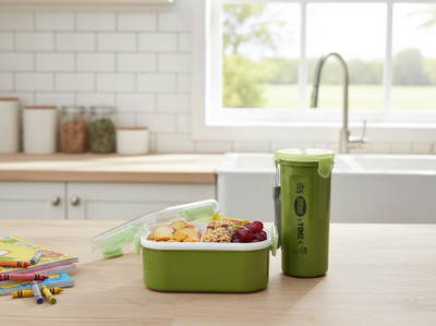 Elvella Premium Plastic Lunch Box with Water Bottle for Office, School, College & Travel 3 Containers Lunch Box(1 L)