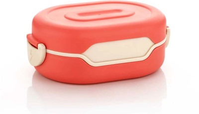 MAGICSPOON Lunch Box with 2 Compartment, Stylish lid & 2 in 1 Spoon (Orange, 800 ml) 1 Containers Lunch Box(800 ml)