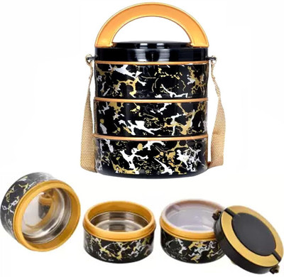 KM CREATION 3 Layer Lunch Box 3 Containers Lunch Box(1000 ml, Thermoware)
