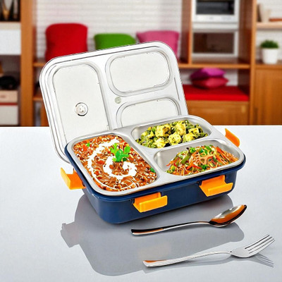 Colorbee Lightweight Durable Stainless Steel Lunch Box with Leakproof Silicone Seals 3 Containers Lunch Box(750 ml, Thermoware)