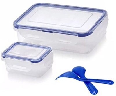 RICHIE RICH Lunch Box 1 Spoon + 1 Fork | Clip Lock Tiffin Box for School & Office 1200ml) 2 Containers Lunch Box(1200 ml, Thermoware)