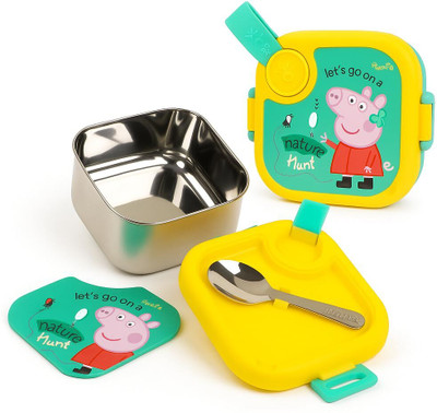 Rabitat Peppa Pig Go Green Lunchmate Mini Stainless Lunch Box for Kids 1 Containers Lunch Box(500 ml)