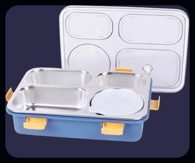 Kello Stainless Steel Airtight Leak Proof Tiffin Box with Mini Container Inside A38 4 Containers Lunch Box(800 ml, Thermoware)