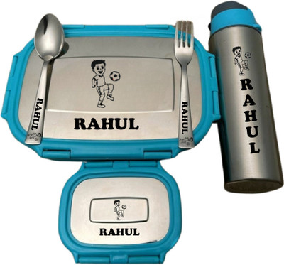 Ncgifts Personalized tiffin with name includes bottle customized lunch box 2 Containers Lunch Box(850 ml, Thermoware)