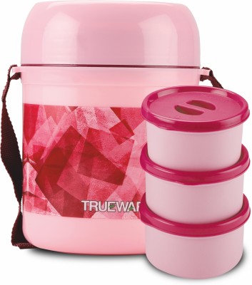 Trueware Foody 3 Microwave Safe BPA Free, Food Grade, Hot and Fresh 3 Containers Lunch Box(900 ml, Thermoware)