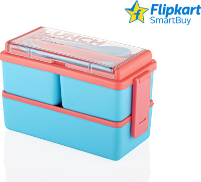 Flipkart SmartBuy 3 Section Lunch Box With spoon & Fork(Pack Of 1) 3 Containers Lunch Box(1500 ml)