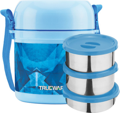 Trueware Office 2 Insulated Lunch Box |300 ml x 2, 200 ml x 1| 3 Containers Lunch Box(800 ml, Thermoware)