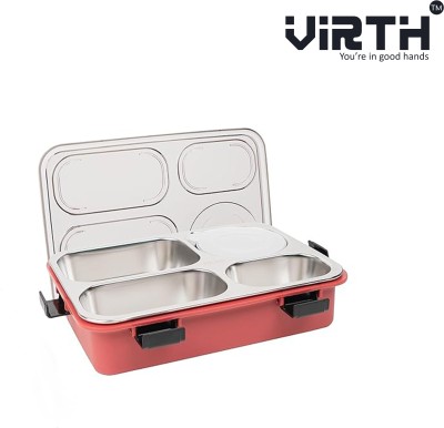 Virth Stainless Steel Lunch Box for Office Men & Women Snack Lunch Box for Boy & Girl 4 Containers Lunch Box(900 ml)