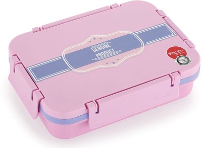 RISHABH. super steel dlx School Tiffin Box Thermoware Steel & Plastic Insulated PINK 3 Containers Lunch Box(800 ml)