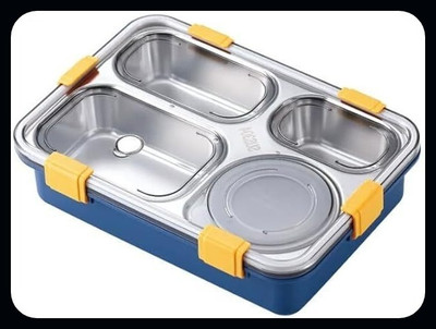 Kello Stainless Steel 4 Compartment Leak Proof Lunch Box Office School Collage 4 Containers Lunch Box(900 ml, Thermoware)