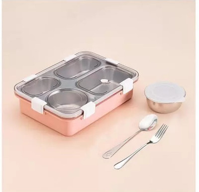 Pretty Pearl Leakproof 4 compartment lunch box for kids , lunchbox for school , office 4 Containers Lunch Box(900 ml, Thermoware)